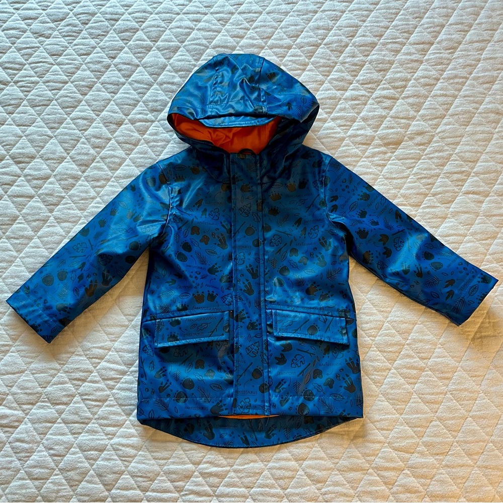 Cute Blue Dinosaur Tracks Raincoat